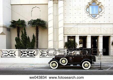 An antique automobile 1929 Ford Model A at the historic Casa Monica Hotel in St. Augustine, Florida, USA. View Large Photo Image Picture - An antique automobile 1929 Ford Model A at the historic Casa Monica Hotel in St. Augustine, Florida, USA.. Fotosearch