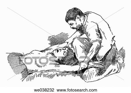 Artificial respiration, from a 1920's medicine treaty View Large Photo Image Stock Image - Artificial respiration, from a 1920's medicine treaty. Fotosearch