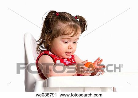 Stock Image - astonished, child, chair, baby, 12. Fotosearch