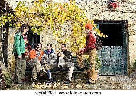 autumn, chat, bench, amusement View Large Photo Image Stock Image - autumn, chat, bench, amusement. Fotosearch