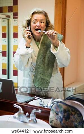 baby boomer, bathrobe, bathroom, blond, brush View Large Photo Image Stock Image - baby boomer, bathrobe, bathroom, blond, brush. Fotosearch