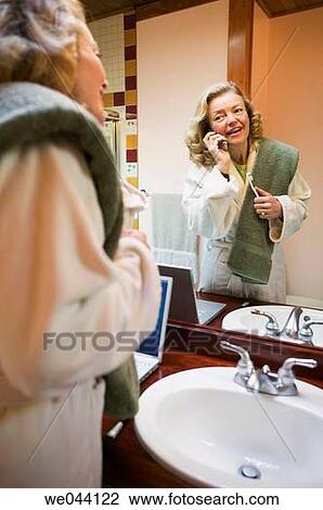 baby boomer, bathrobe, bathroom, blond, brush View Large Photo Image Stock Image - baby boomer, bathrobe, bathroom, blond, brush. Fotosearch