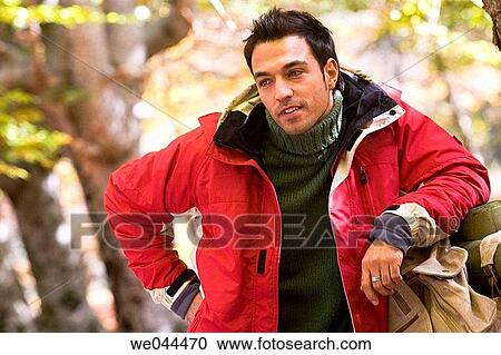 Stock Image - backpack, calm, autumn. Fotosearch