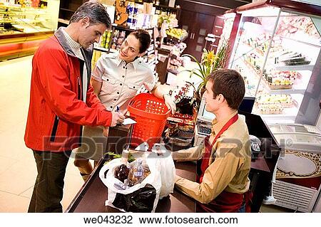 Stock Image - bag, basket, buy, buying, Cash register. Fotosearch