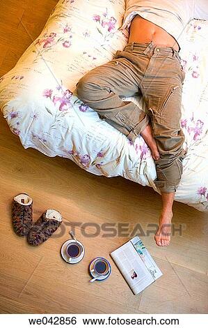 barefoot, bed, bedroom, calm, coffee View Large Photo Image Stock Photograph - barefoot, bed, bedroom, calm, coffee. Fotosearch