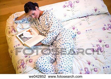 bed, book, bedroom, 30's View Large Photo Image Stock Image - bed, book, bedroom, 30's. Fotosearch