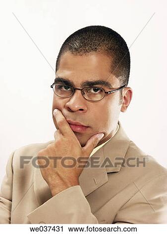 Stock Image - black hair, businesspeople, businessman, business, 30's. Fotosearch