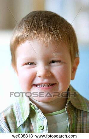 Stock Image - blond, boy, child, contemporary. Fotosearch