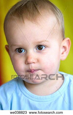 Stock Image - blond, boy, child, contemporary. Fotosearch