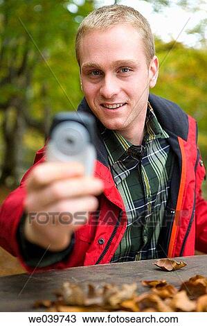 blond, cell phone, camera, autumn View Large Photo Image Stock Image - blond, cell phone, camera, autumn. Fotosearch
