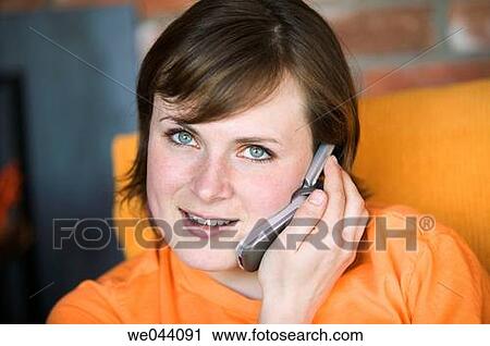 blue eyes, cell phone, calling, at-home View Large Photo Image Stock Image - blue eyes, cell phone, calling, at-home. Fotosearch