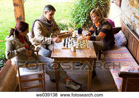 Board game, chess, autumn View Large Photo Image Stock Photo - Board game, chess, autumn. Fotosearch