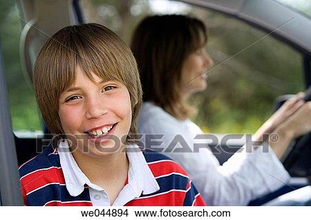 Picture - boy, Close-up, child, car, automobile. Fotosearch