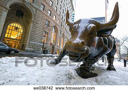 Bronze Bull on Broadway near Battery Park, New York City, USA View Large Photo Image Stock Image - Bronze Bull on Broadway near Battery Park, New York City, USA. Fotosearch