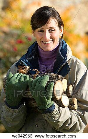brunette, carrying, carry, autumn View Large Photo Image Stock Image - brunette, carrying, carry, autumn. Fotosearch
