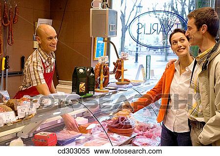 butcher, buying, buy, Butcher's shop, 30's View Large Photo Image Stock Photography - butcher, buying, buy, Butcher's shop, 30's. Fotosearch