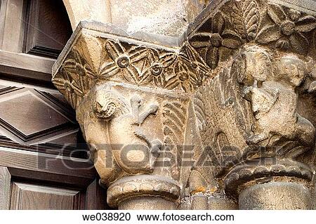 Capitals, romanesque main front of Santa Maria de la Oliva church, Villaviciosa. Asturias, Spain View Large Photo Image Stock Image - Capitals, romanesque main front of Santa Maria de la Oliva church, Villaviciosa. Asturias, Spain. Fotosearch