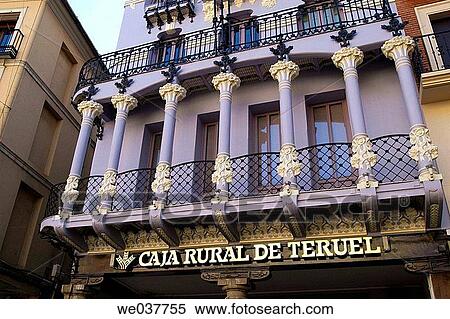 Stock Photography - Casa de Tejidos El Torico. Teruel, Aragon, Spain. Fotosearch