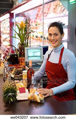 Cash register, commerce, apron View Large Photo Image Stock Photo - Cash register, commerce, apron. Fotosearch