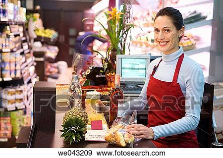 Cash register, commerce, apron View Large Photo Image Stock Photo - Cash register, commerce, apron. Fotosearch