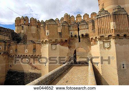 Castle of Coca (14th century). Segovia province, Castilla-Le? n, Spain View Large Photo Image Stock Image - Castle of Coca (14th century). Segovia province, Castilla-Le? n, Spain. Fotosearch