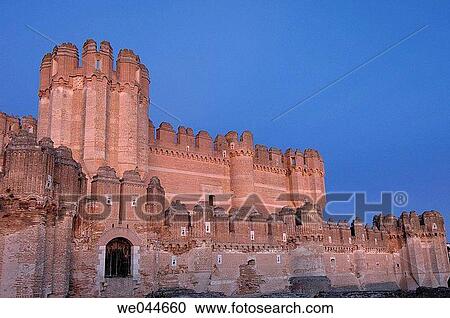 Castle of Coca (14th century). Segovia province, Castilla-Le? n, Spain View Large Photo Image Stock Image - Castle of Coca (14th century). Segovia province, Castilla-Le? n, Spain. Fotosearch