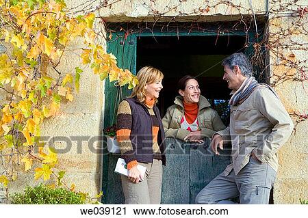 chat, companionship, autumn View Large Photo Image Stock Image - chat, companionship, autumn. Fotosearch