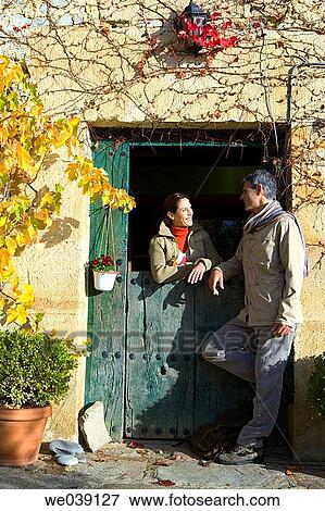 chat, companionship, autumn View Large Photo Image Stock Photo - chat, companionship, autumn. Fotosearch