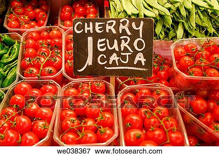 Cherry tomatoes at La Boquer? a market, Barcelona. Catalonia, Spain View Large Photo Image Stock Photo - Cherry tomatoes at La Boquer? a market, Barcelona. Catalonia, Spain. Fotosearch