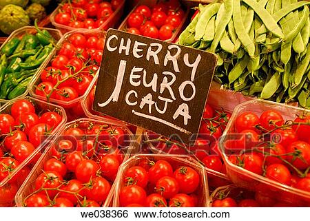 Cherry tomatoes at La Boquer? a market, Barcelona. Catalonia, Spain View Large Photo Image Stock Photograph - Cherry tomatoes at La Boquer? a market, Barcelona. Catalonia, Spain. Fotosearch