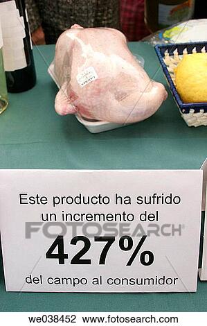 Chicken and farmer's protest sign against price manipulation by middlemen. Valencia, Comunidad Valenciana, Spain View Large Photo Image Stock Image - Chicken and farmer's protest sign against price manipulation by middlemen. Valencia, Comunidad Valenciana, Spain. Fotosearch
