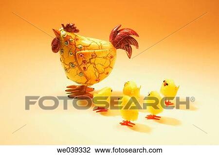 Chicken figurine and chicks View Large Photo Image Stock Image - Chicken figurine and chicks. Fotosearch
