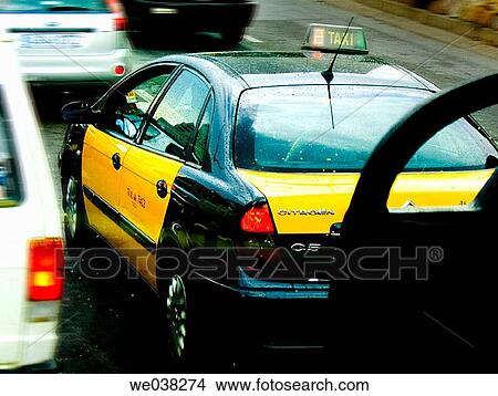 city, Barcelona, Catalonia, car, cab, automobile View Large Photo Image Picture - city, Barcelona, Catalonia, car, cab, automobile. Fotosearch