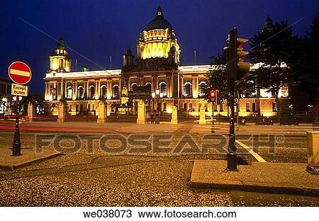 Stock Image - City Hall. Neoclassical building finished in 1906. Donegal square south. Belfast. Northern Ireland.. Fotosearch