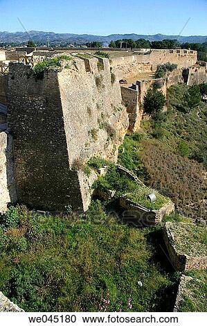 Stock Image - City walls, Tortosa. Tarragona province, Catalonia, Spain. Fotosearch