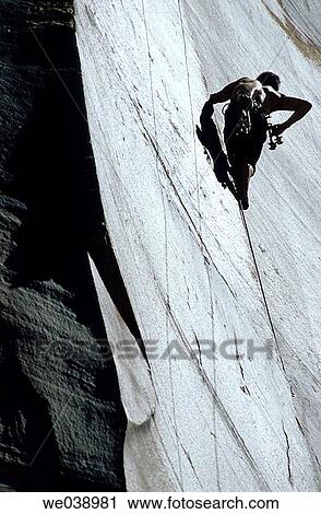 Stock Image - Climbing? Supercrack? (5. 10). Indian Creek. Canyonlands National Park. Utah. USA. Fotosearch