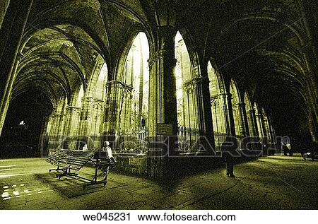 Cloister of cathedral, Barcelona. Catalonia, Spain View Large Photo Image Stock Image - Cloister of cathedral, Barcelona. Catalonia, Spain. Fotosearch