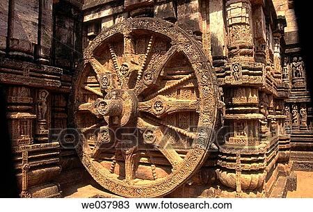 Close-up of carved chariot wheel, Konarak sun temple. Orissa, India View Large Photo Image Stock Image - Close-up of carved chariot wheel, Konarak sun temple. Orissa, India. Fotosearch