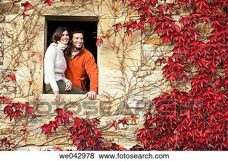 Stock Photo - contemporary, cottage, autumn. Fotosearch