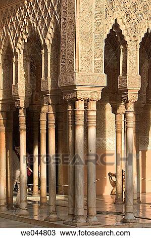 Courtyard of the Lions, Alhambra. Granada. Spain View Large Photo Image Stock Image - Courtyard of the Lions, Alhambra. Granada. Spain. Fotosearch