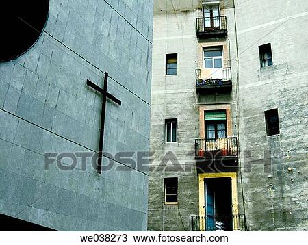 Cross in a church wall, Barcelona, Spain View Large Photo Image Stock Image - Cross in a church wall, Barcelona, Spain. Fotosearch