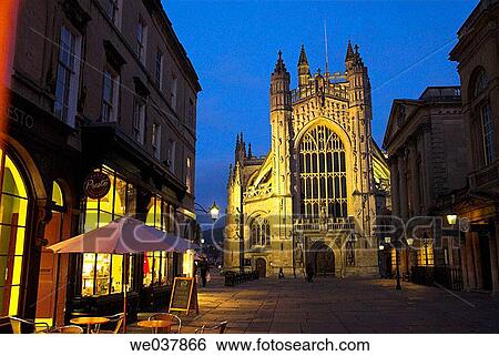 England, Somerset, Bath, abbey, dusk View Large Photo Image Stock Photograph - England, Somerset, Bath, abbey, dusk. Fotosearch