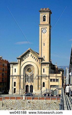 Stock Photo - Esgl? sia del Roser (church) and Pont de l? Estat (bridge), Tortosa. Tarragona province, Catalonia, Spain. Fotosearch