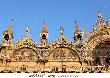Fa? ade detail of St. Mark's basilica, Venice. Veneto, Italy View Large Photo Image Picture - Fa? ade detail of St. Mark's basilica, Venice. Veneto, Italy. Fotosearch