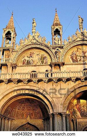 Fa? ade detail of St. Mark's basilica, Venice. Veneto, Italy View Large Photo Image Stock Photography - Fa? ade detail of St. Mark's basilica, Venice. Veneto, Italy. Fotosearch