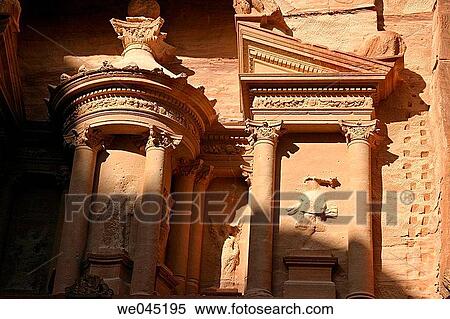 Fa? ade detail of the Khasneh (? Treasury? ), Petra. Jordan View Large Photo Image Stock Photography - Fa? ade detail of the Khasneh (? Treasury? ), Petra. Jordan. Fotosearch