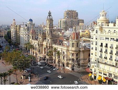 ? Finca de Hierro? and Town Hall Square. Valencia, Spain. View Large Photo Image Stock Image - ? Finca de Hierro? and Town Hall Square. Valencia, Spain.. Fotosearch