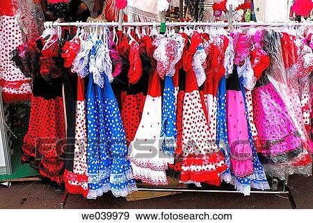 Flamenco dresses. Feria de Abril Barcelona 2006. Catalu±a. Spain. View Large Photo Image Stock Photo - Flamenco dresses. Feria de Abril Barcelona 2006. Catalu±a. Spain.. Fotosearch