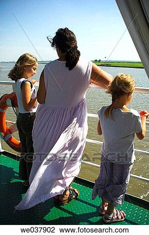 Stock Image - Germany, Schleswig Holstein, Elbe ferry Gluckstadt. Fotosearch
