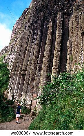 Stock Photo - Giant's Causeway. Cliff's wall. Northern Ireland.. Fotosearch